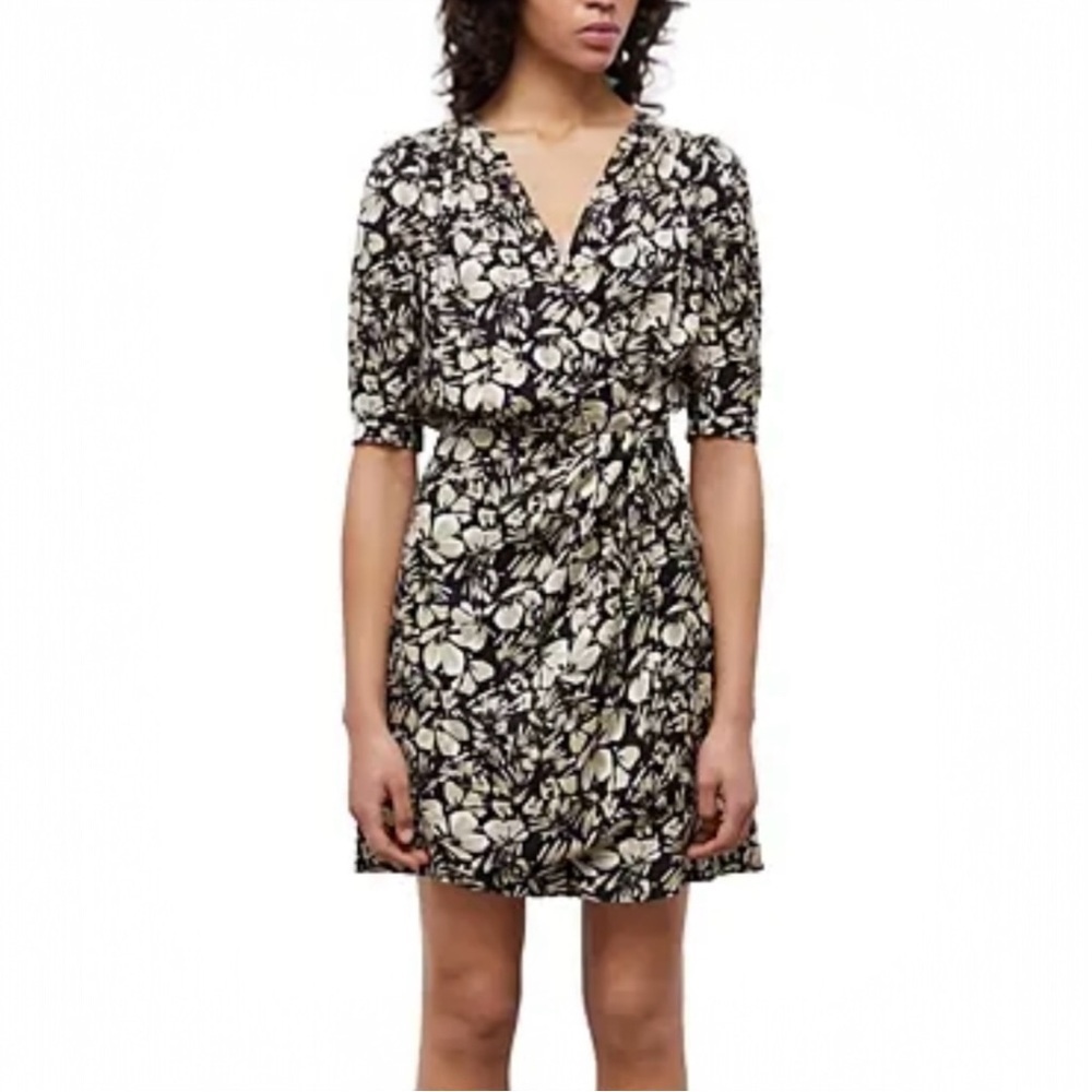 🌻NEW w/tags The Kooples Twill Flowers Dress | FR Size 1 = US Size Small